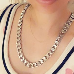 Trina Turk Bold Statement Chain Silver Necklace